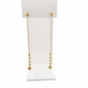 18K yellow gold Heart Dangle Earrings